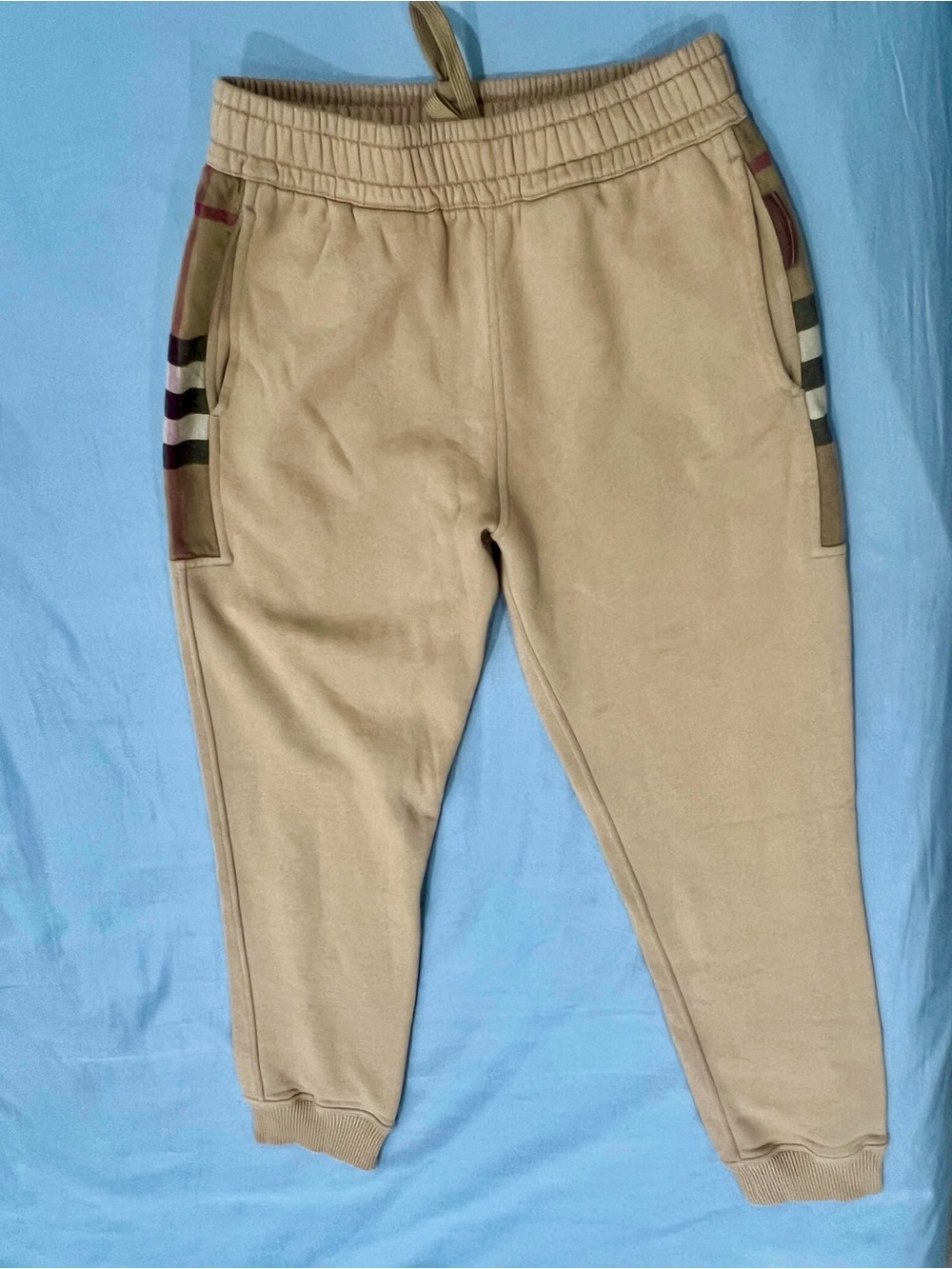 Burberry Tan Kids Sweatpants with Signature Stripe Detail